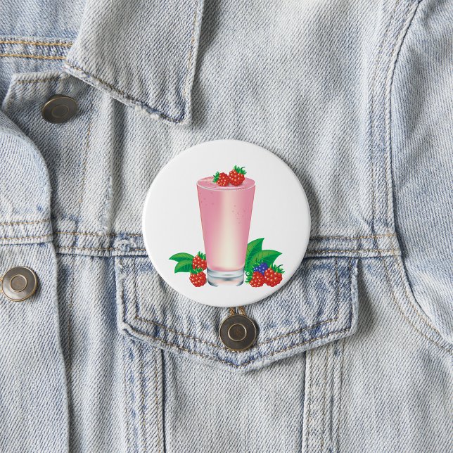 Badge Rond 7,6 Cm Rafraîchir Berry Smoothie Boisson Rose (Créateur téléchargé)