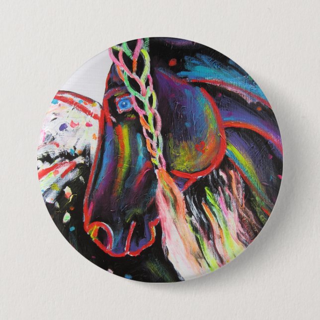 Badge Rond 7,6 Cm Rainbow Appaloosa Button (Devant)