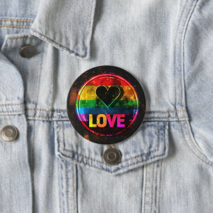 Badge Rond 7,6 Cm Rainbow Design Amour Art numérique