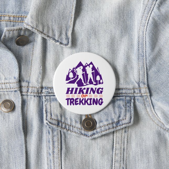 Badge Rond 7,6 Cm Randonnée ou trekking (En situation)