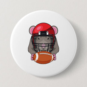 Badge Rond 7,6 Cm Rat au football