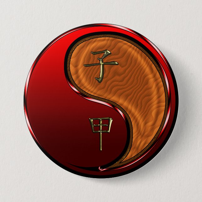 Badge Rond 7,6 Cm Rat de bois (Devant)