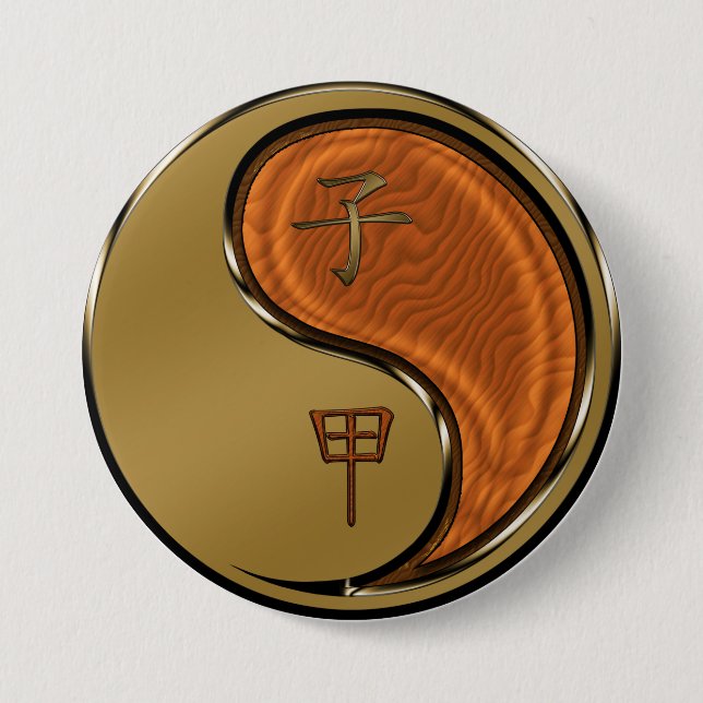 Badge Rond 7,6 Cm Rat de bois (Devant)