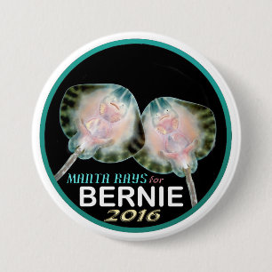 Badge Rond 7,6 Cm Rayons de Manta pour Bernie