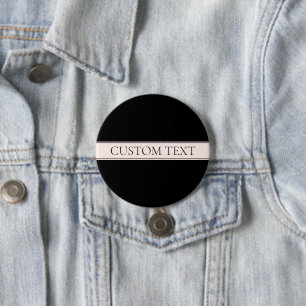 Badge Rond 7,6 Cm Rayure rose pâle et texte éditable élégant