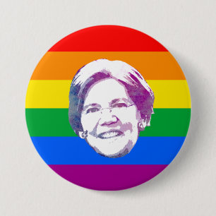 Badge Rond 7,6 Cm Rayures arc-en-ciel de Warren