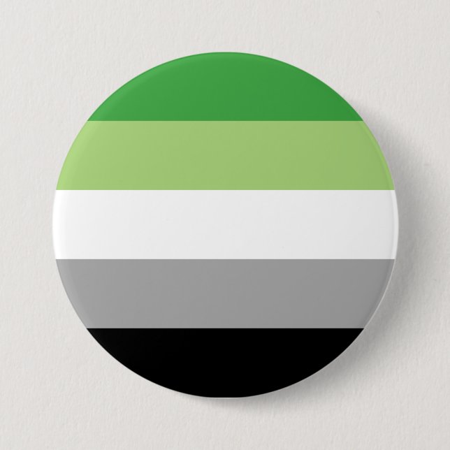 Badge Rond 7,6 Cm Rayures de fierté aromantique (Devant)