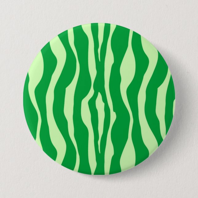 Badge Rond 7,6 Cm Rayures de zèbre - nuances de vert de chaux (Devant)