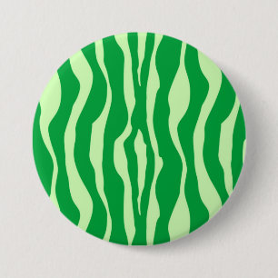 Badge Rond 7,6 Cm Rayures de zèbre - nuances de vert de chaux
