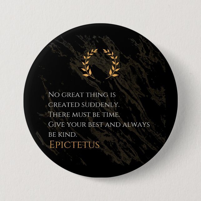Badge Rond 7,6 Cm Recette de grandeur d'Epictetus (Devant)