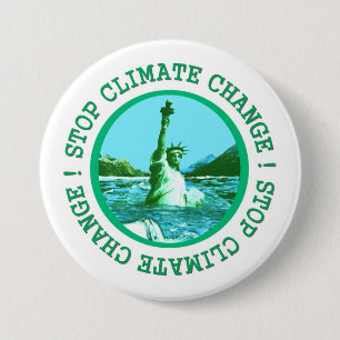 Badge Rond 7,6 Cm Réchauffement climatique de changement climatique