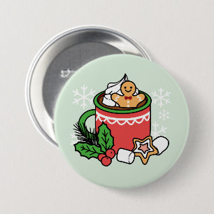 Badge Rond 7,6 Cm Réchauffez-vous avec les appels de cacao de neige 
