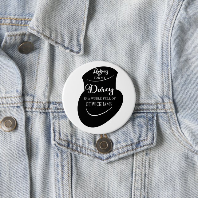 Badge Rond 7,6 Cm Recherche mon bouton Darcy (En situation)