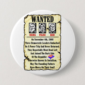 Badge Rond 7,6 Cm Recherché : Obama, Pelosi, Reid