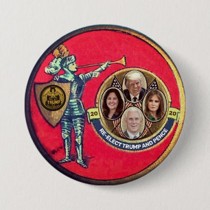 Badge Rond 7,6 Cm Réélire Trump 2020