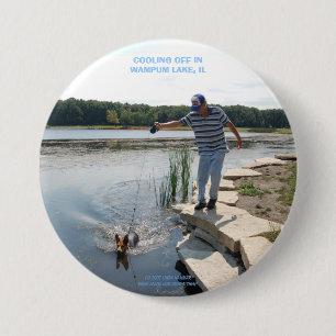 BADGE ROND 7,6 CM REFROIDISSANT DANS LE LAC DE WAMPUM, L'IL