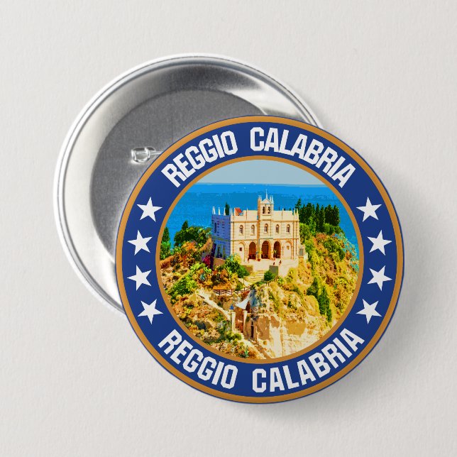 Badge Rond 7,6 Cm Reggio de Calabre (Devant & derrière)