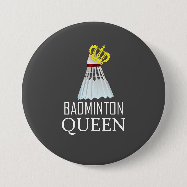 Badge Rond 7,6 Cm Reine Badminton (Devant)