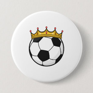 Badge Rond 7,6 Cm Reine de la couronne de football