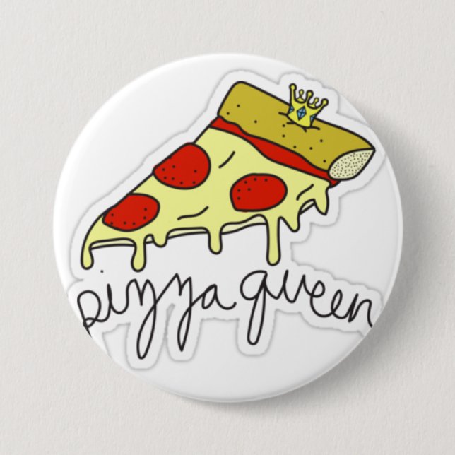 Badge Rond 7,6 Cm Reine de pizza (Devant)