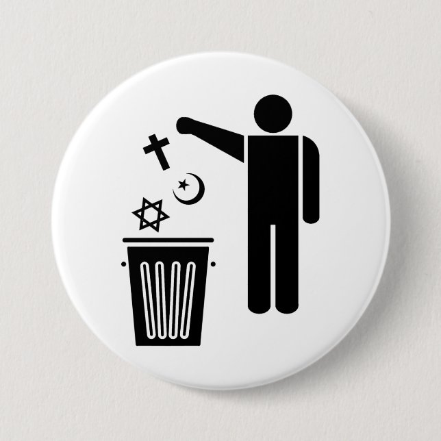 Badge Rond 7,6 Cm Religion Wastebin (Devant)