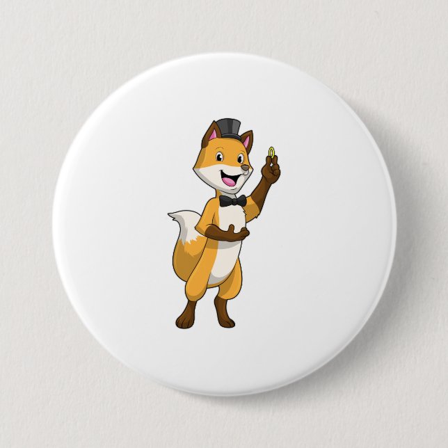 Badge Rond 7,6 Cm Renard comme marié avec alliance (Devant)