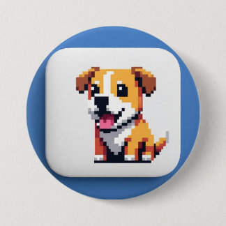 Badge Rond 7,6 Cm Renbow banana pup pop Dog on buttons patches 