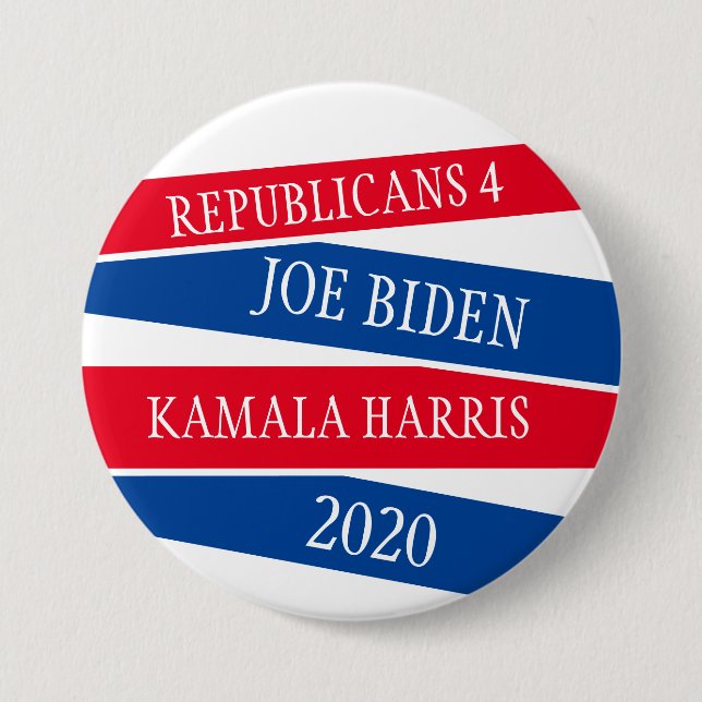 Badge Rond 7,6 Cm Républicains pour Joe Biden et Kamala Harris 2020  (Devant)