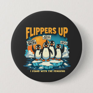 Badge Rond 7,6 Cm Résiste Je Me Trouve Avec Des Pingouins