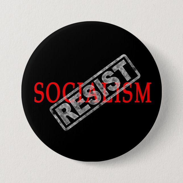 Badge Rond 7,6 Cm Résistez au bouton de socialisme (Devant)