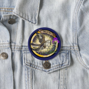 Badge Rond 7,6 Cm Résistez Oiseau de l'État du Tennessee Moqueur pol