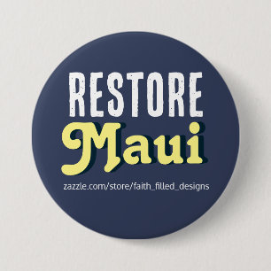 Badge Rond 7,6 Cm Restaurer Maui
