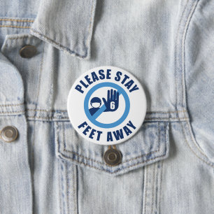Badge Rond 7,6 Cm Restez À 2 Mètres
