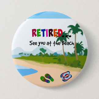 Badge Rond 7,6 Cm Retraité...A la plage