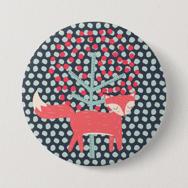 Badge Rond 7,6 Cm Retro Fox (Devant)