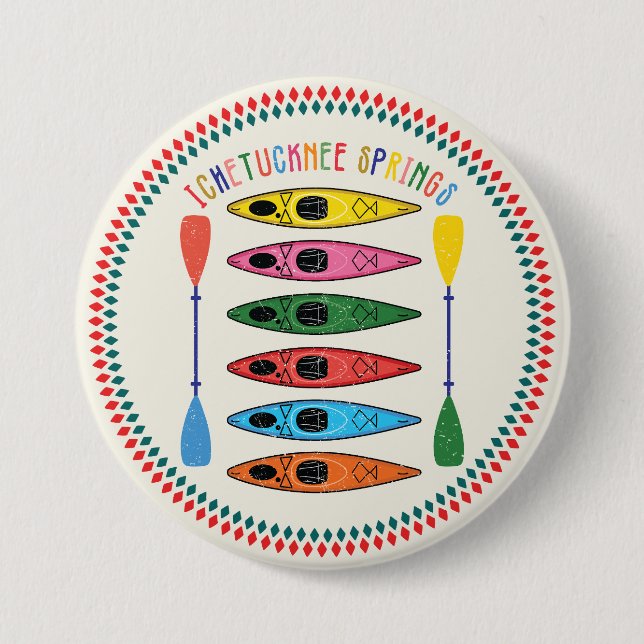 Badge Rond 7,6 Cm Retro Ichetucknee Springs Kayak (Devant)