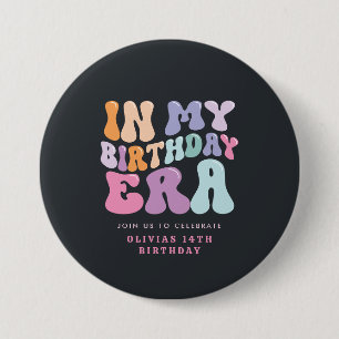 Badge Rond 7,6 Cm Retro pastel coloré époque d'anniversaire moderne