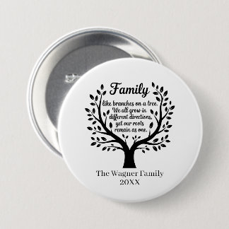Badge Rond 7,6 Cm Réunion de famille mignonne ajouter nom année
