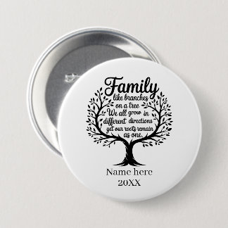 Badge Rond 7,6 Cm Réunion de famille mignonne ajouter nom année