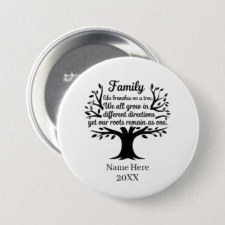 Badge Rond 7,6 Cm Réunion de famille mignonne ajouter nom année 