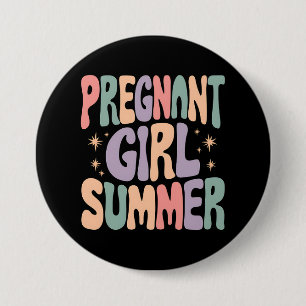 Badge Rond 7,6 Cm Révélation de grossesse Fille enceinte Fête prénat