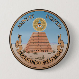Badge Rond 7,6 Cm Revers du Grand Sceau