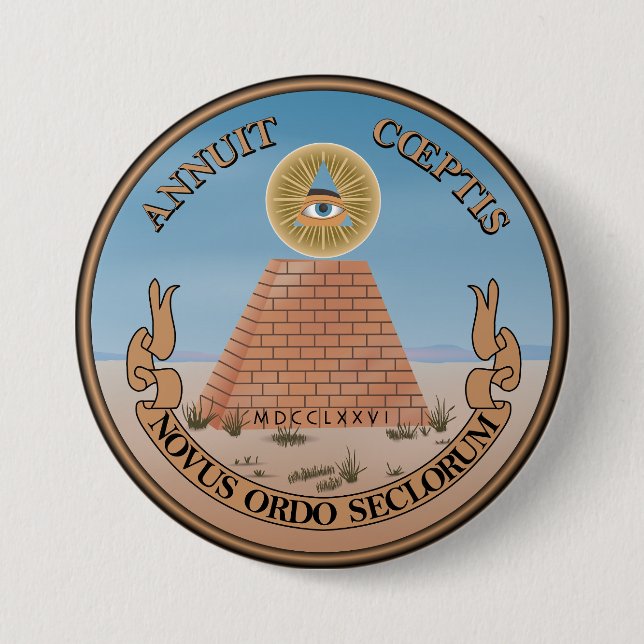 Badge Rond 7,6 Cm Revers du Grand Sceau (Devant)