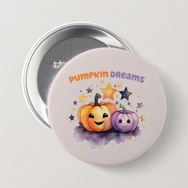 Badge Rond 7,6 Cm Rêves citrouilles (Devant & derrière)