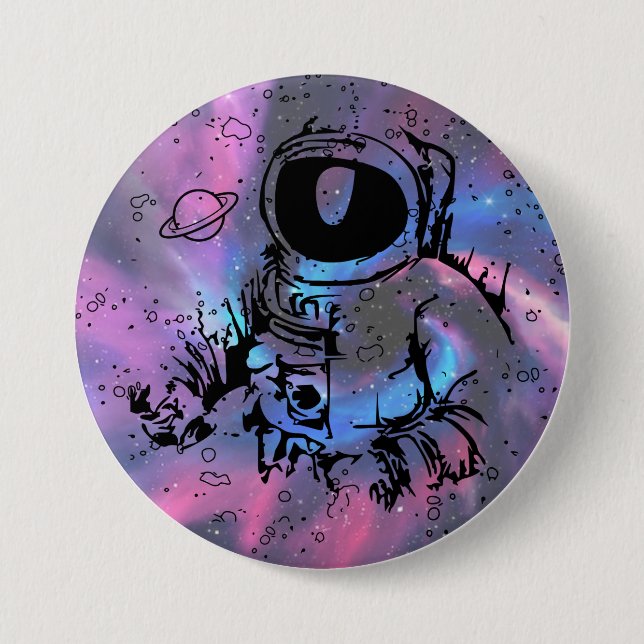 Badge Rond 7,6 Cm Rêves cosmiques - Bouton astronaute Galaxie (Devant)