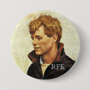 Badge Rond 7,6 Cm RFK dans la veste de JFK