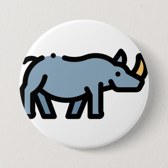 Badge Rond 7,6 Cm Rhino (Devant)