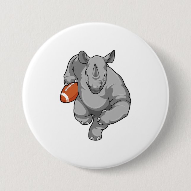Badge Rond 7,6 Cm Rhino de football (Devant)