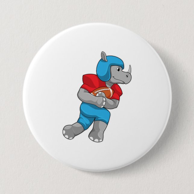 Badge Rond 7,6 Cm Rhino de football (Devant)