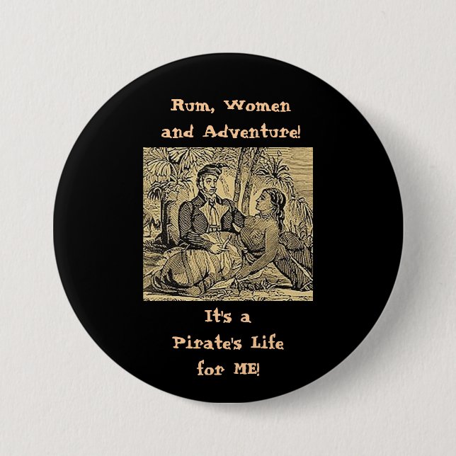 Badge Rond 7,6 Cm Rhum, femmes et aventure ! (Devant)